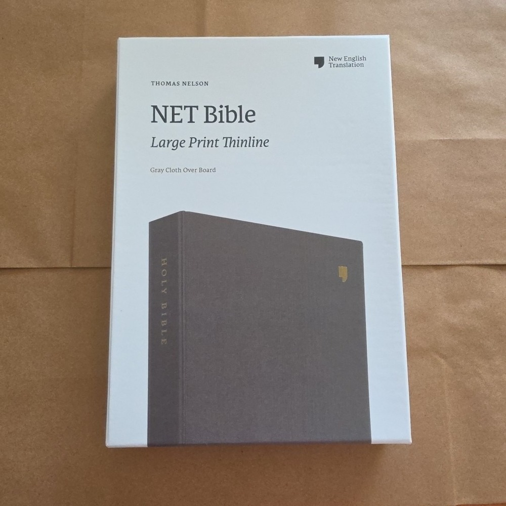 Net Bible Thinline Large Print Cloth over Board Gray BRAND NEW in Shrink Wrap!!!